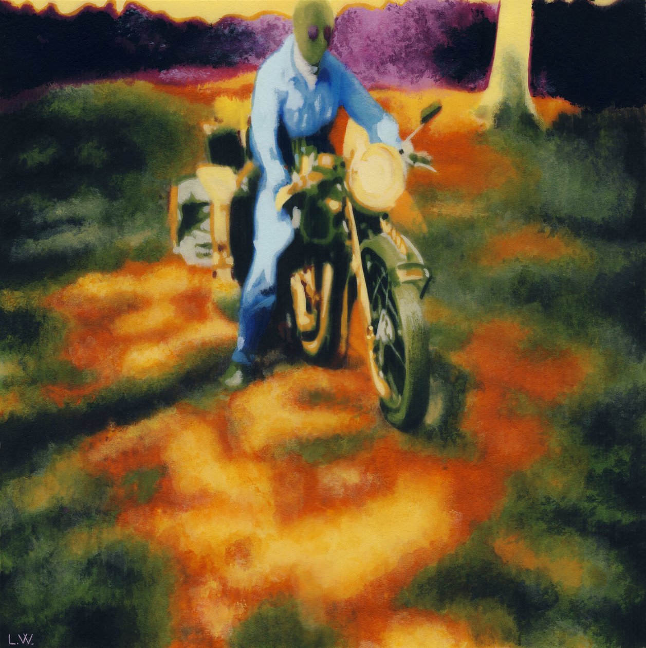 Biarritz, Francia, luglio 1954, 2012 circa (pittura acrilica su carta) da Luke Waller