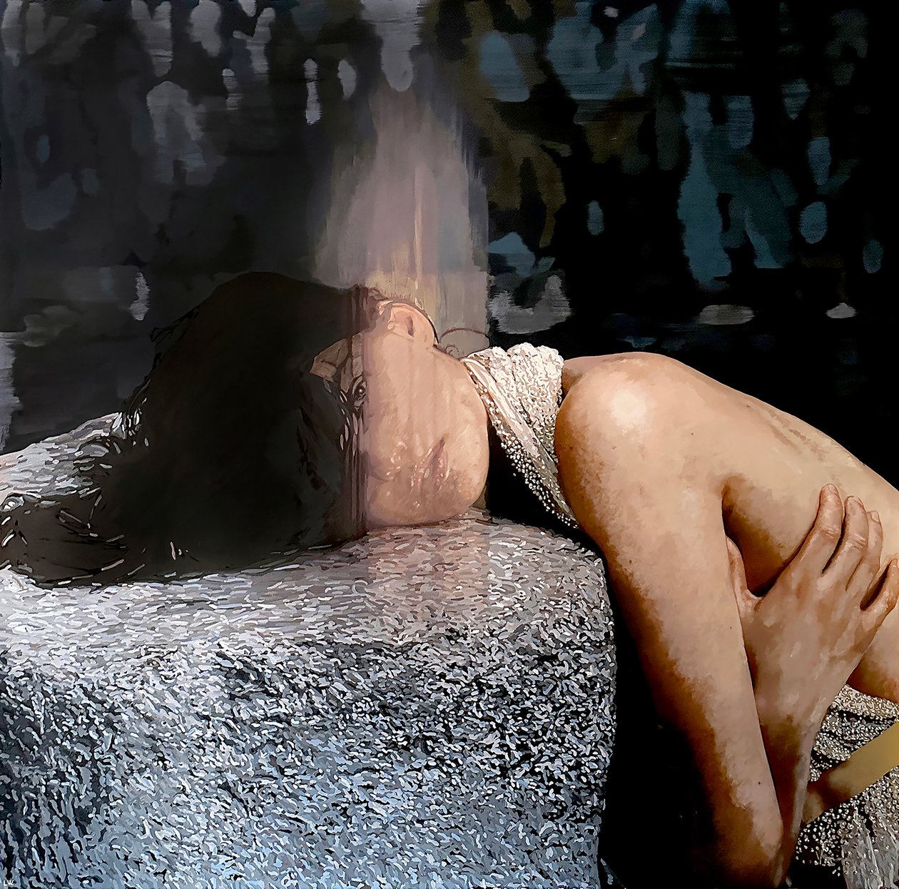 Compagno caduto, 2023 circa (pittura acrilica su carta) da Luke Waller
