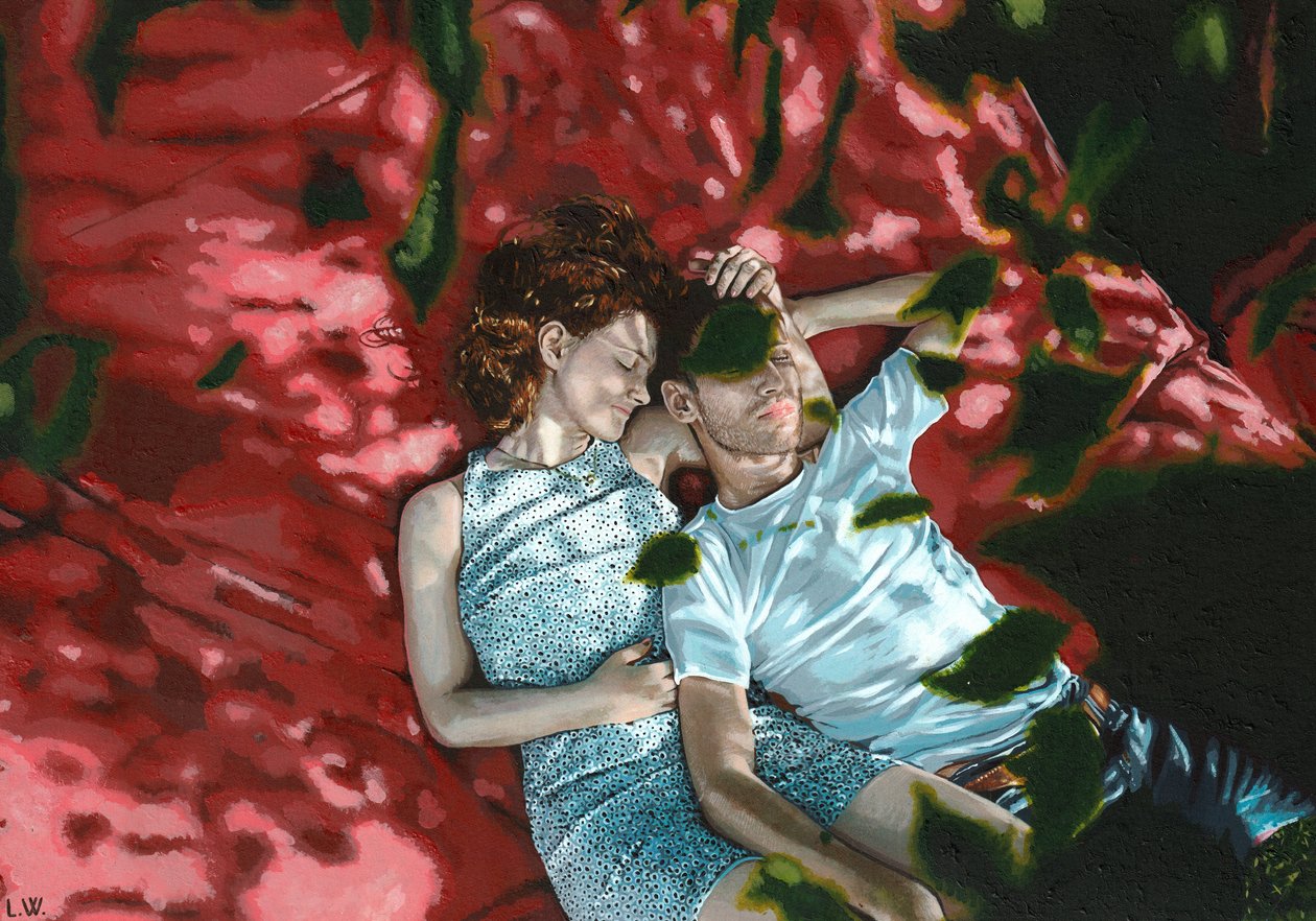 Liza  Ilya, 2020 circa (pittura acrilica su carta) da Luke Waller