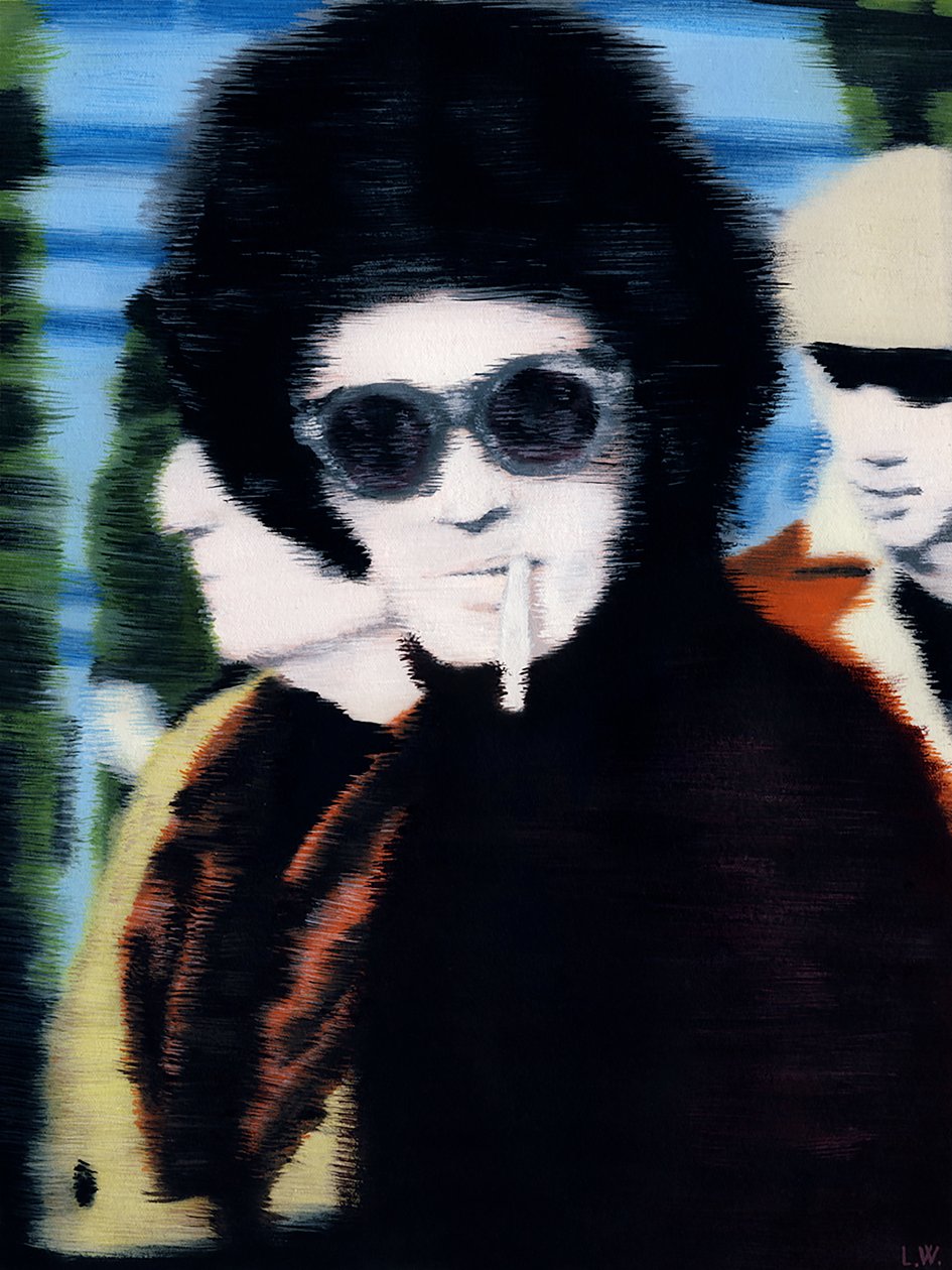 Sam, 2012 circa (pittura acrilica su carta) da Luke Waller