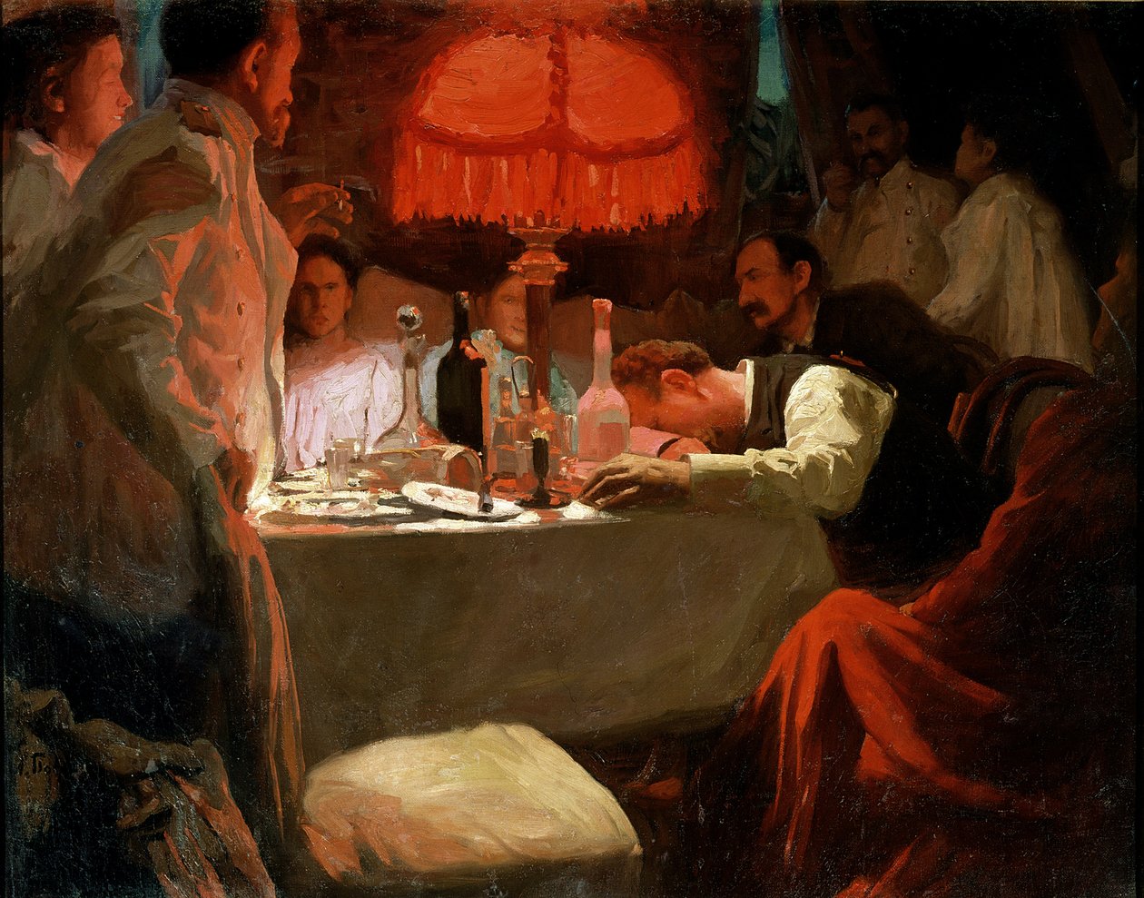 Sotto la luce rossa, c.1910 da Lukjan Vasilievich Popov