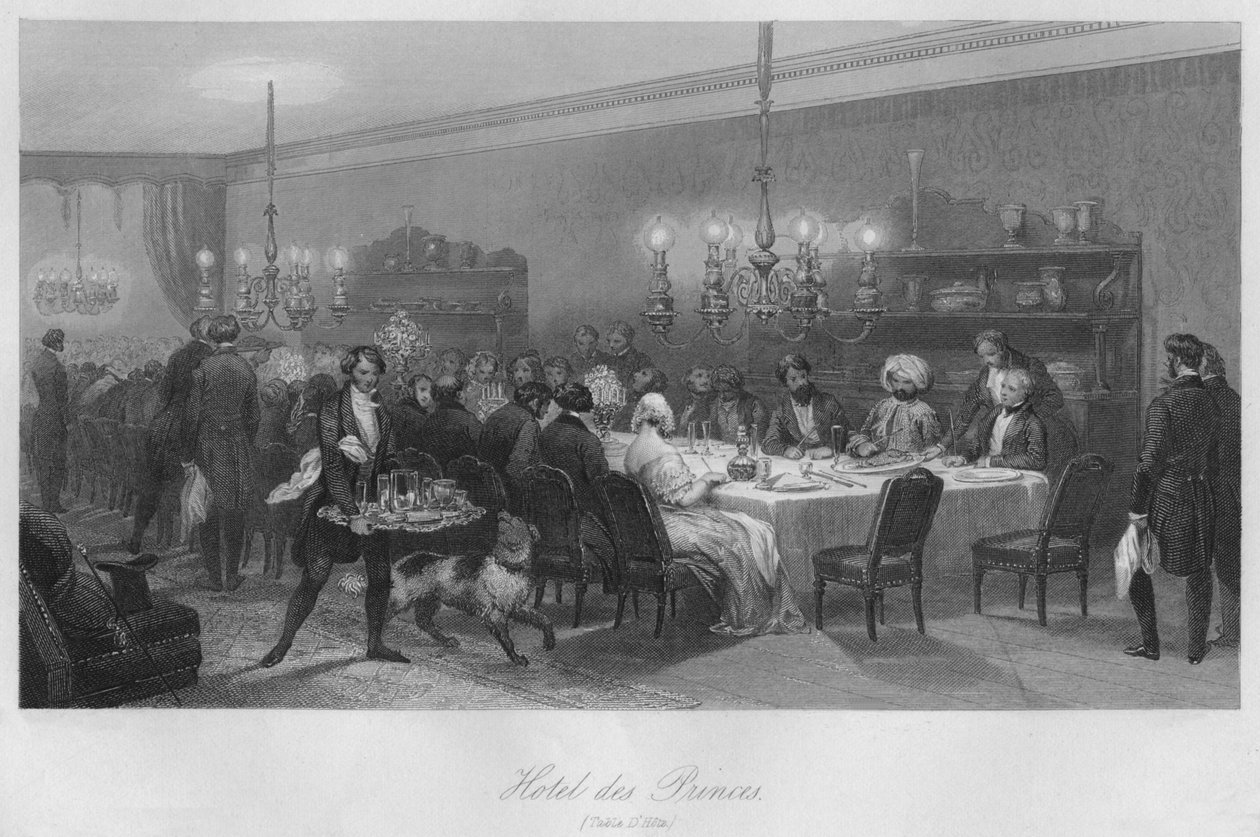 Hotel des Princes. Tavola DHote, c1843 da Lumb Stocks