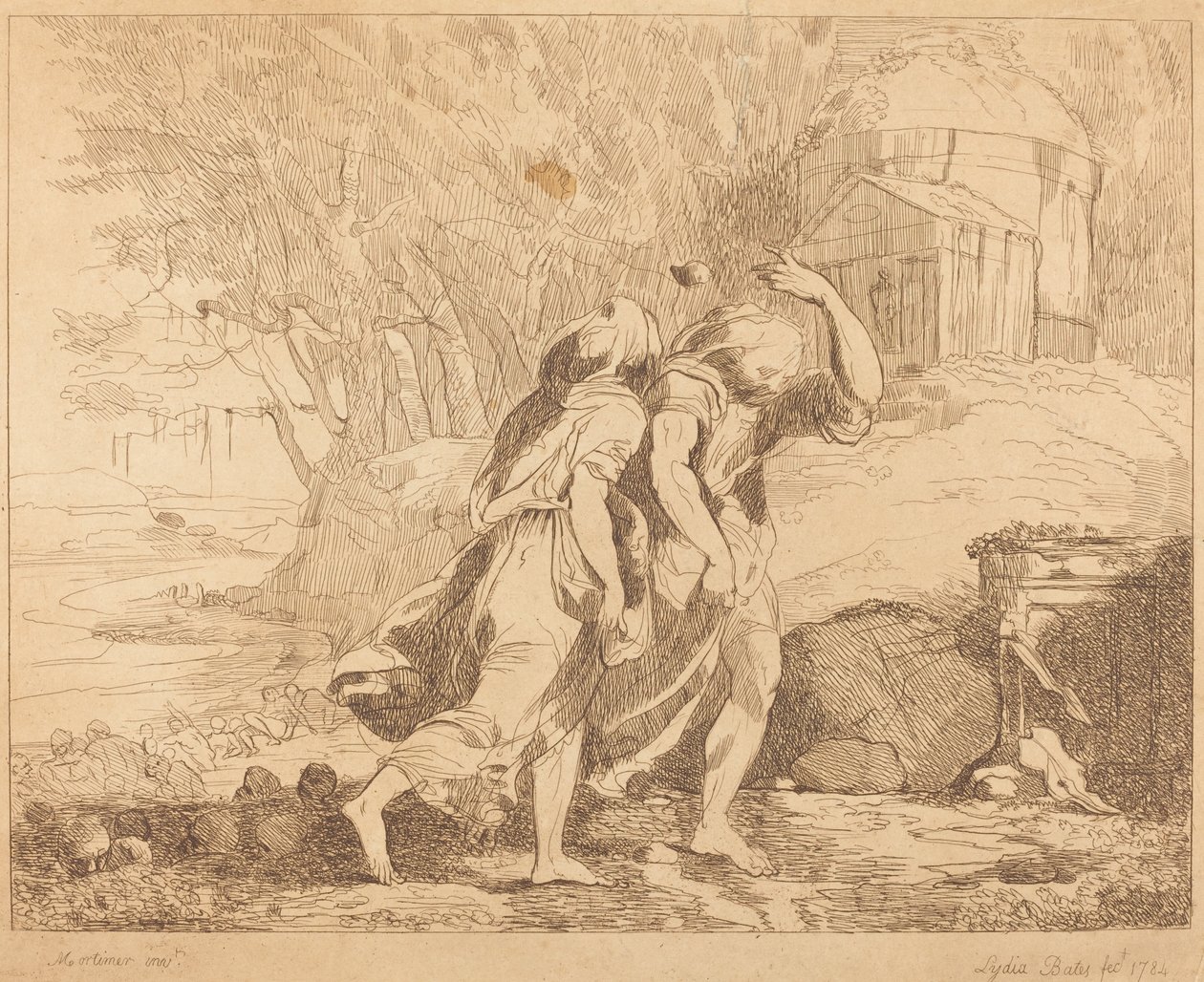 Due figure in fuga da Lydia Bates after John Hamilton Mortimer