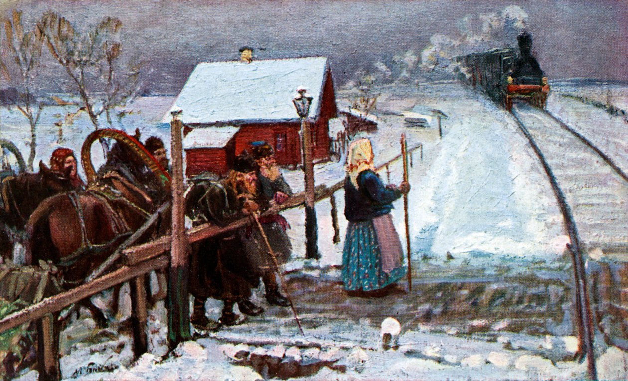 Treno a vapore in Russia da M. Bosquine