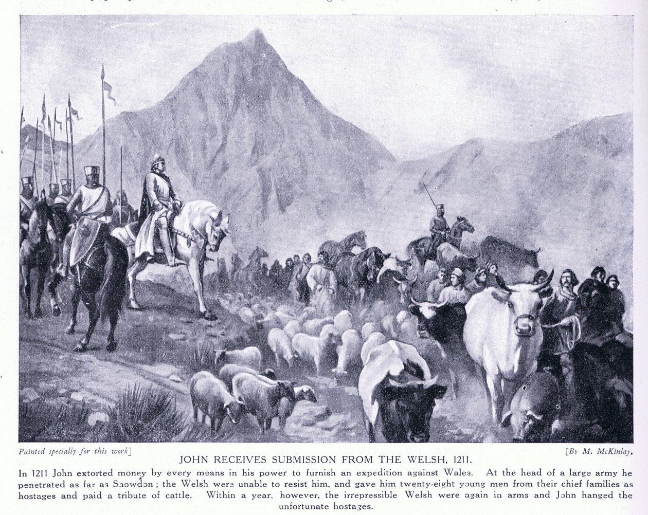 Giovanni riceve la sottomissione dai gallesi AD1211, anni 1920 da M. Mackinlay