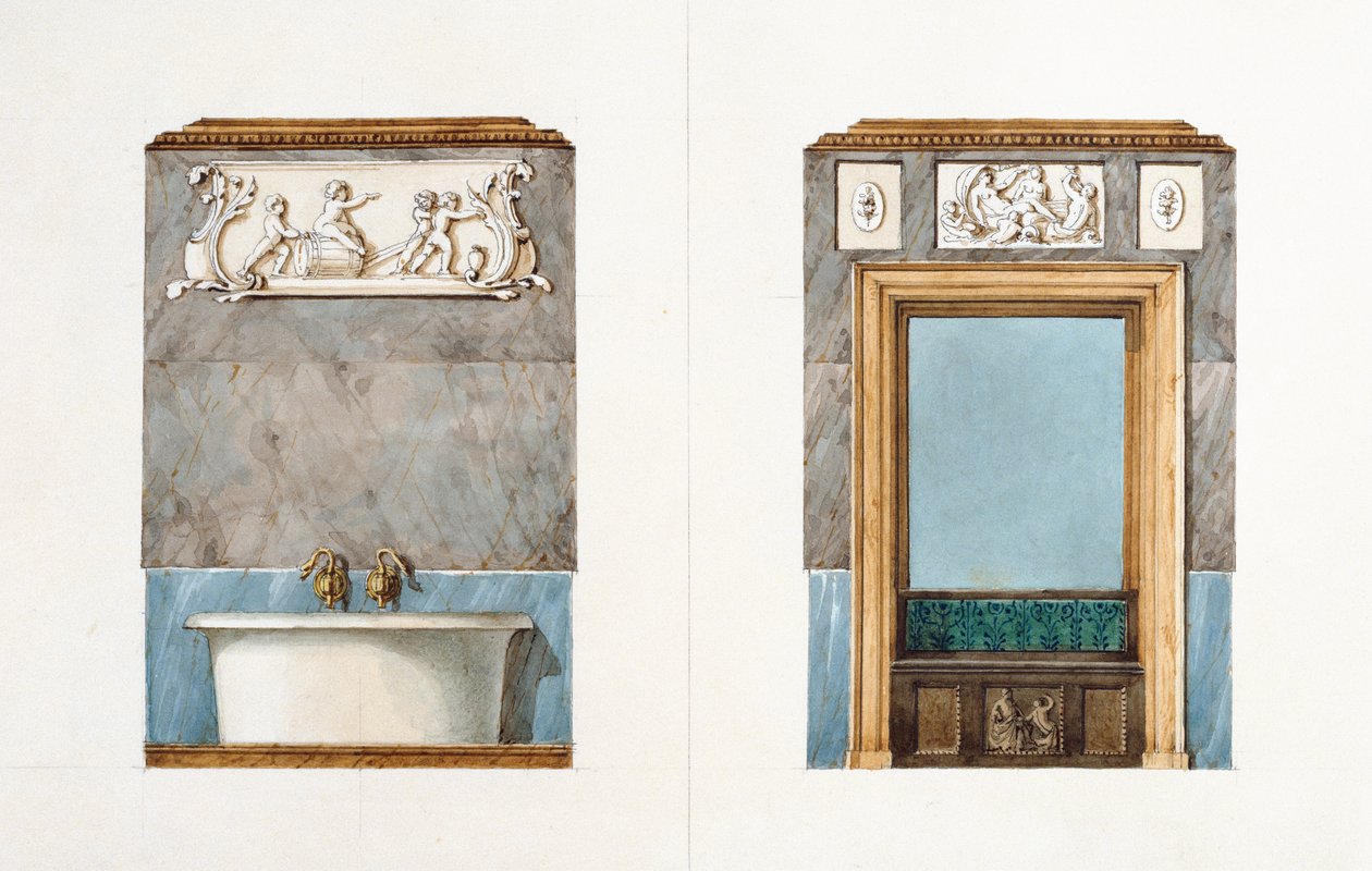 Il bagno in rue Fortunee, casa acquistata da Balzac nel 1847, 1851 da M. Santi