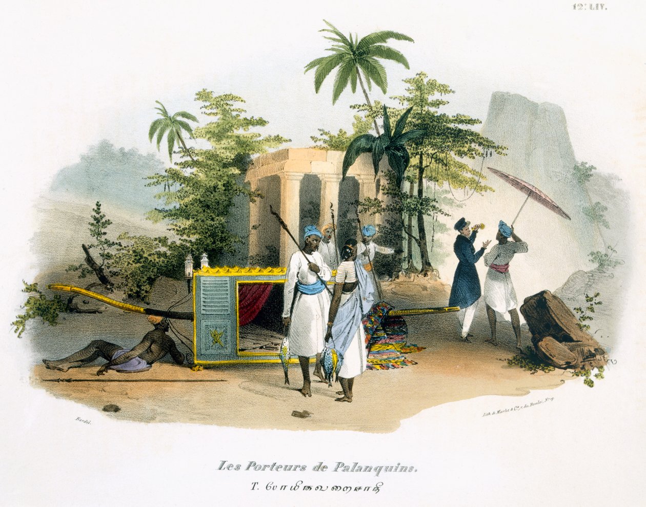 Portatori di lettiga, 1827-35 da M.E. Burnouf