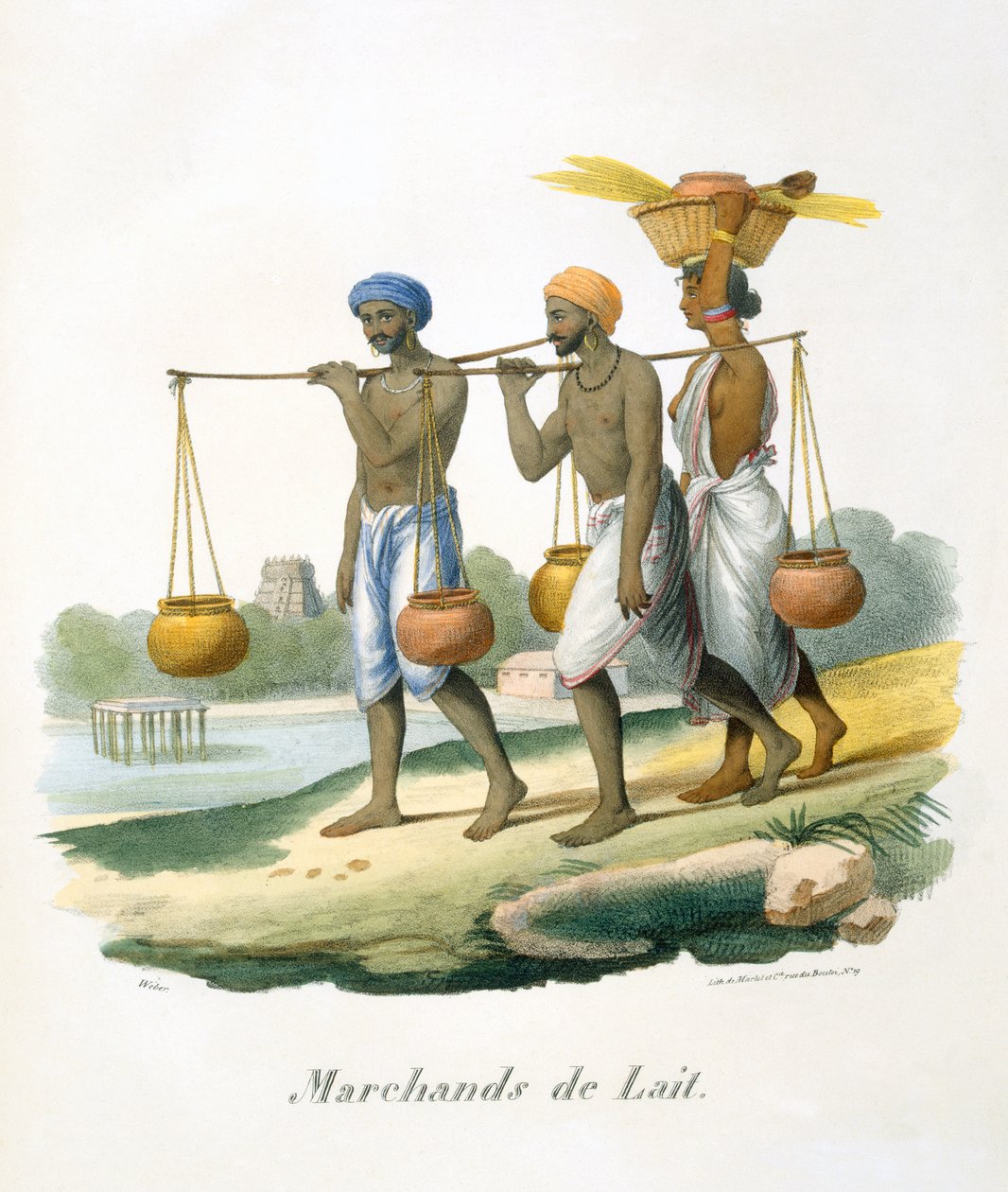 Venditori di latte, 1827-35 da M.E. Burnouf