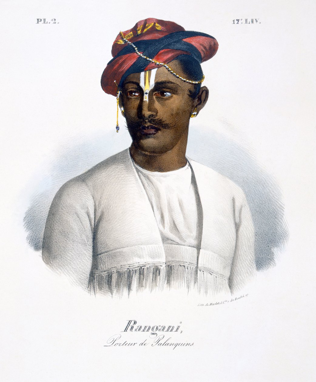 Rangani, un portatore di lettiga, 1827-35 da M.E. Burnouf