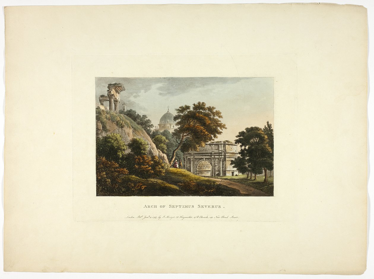 Arco di Settimo Severo, quarta lastra dalle rovine di Roma da M. Dubourg