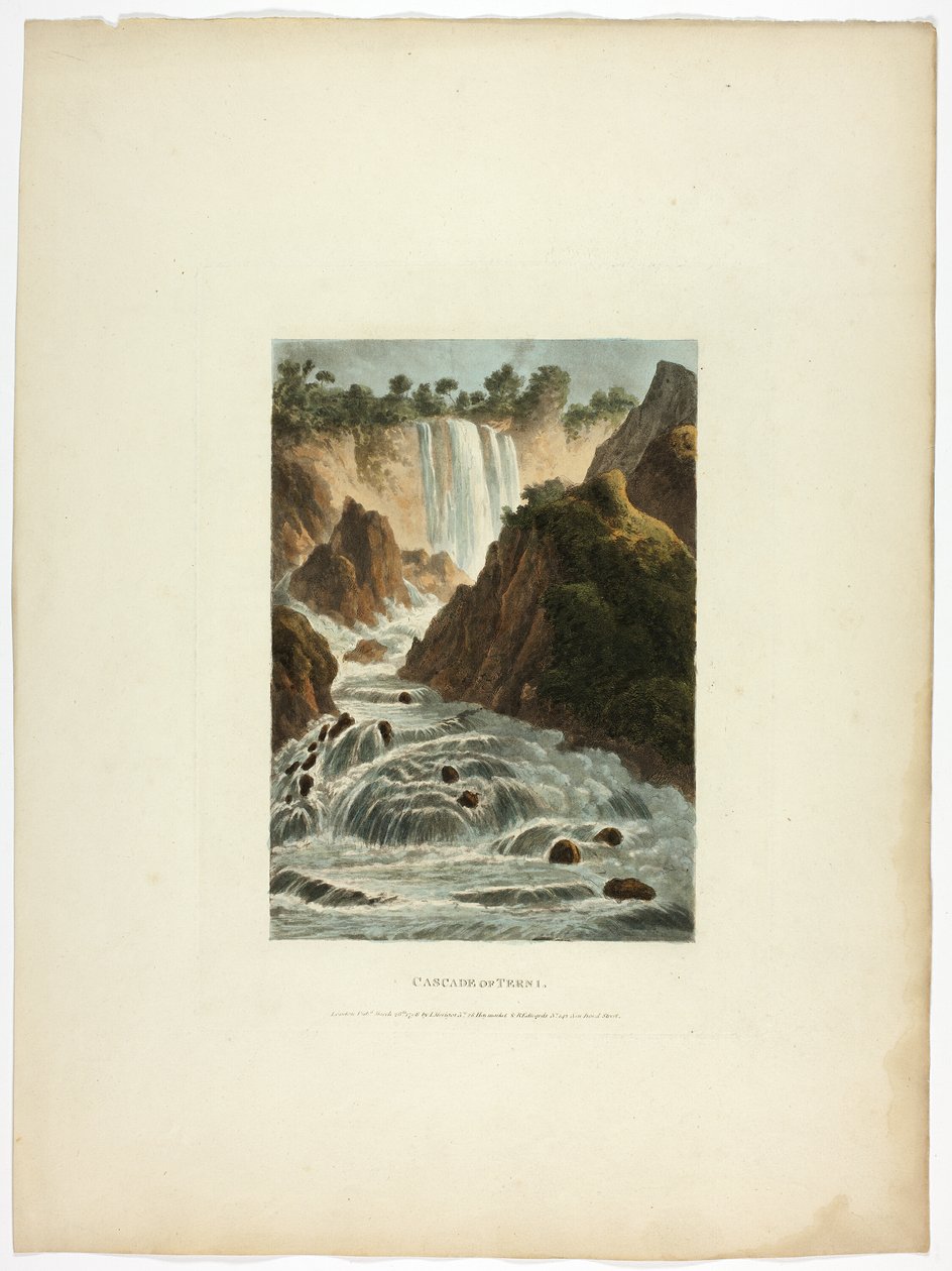 Cascata di Terni, tavola quattordici dalle Rovine di Roma da M. Dubourg