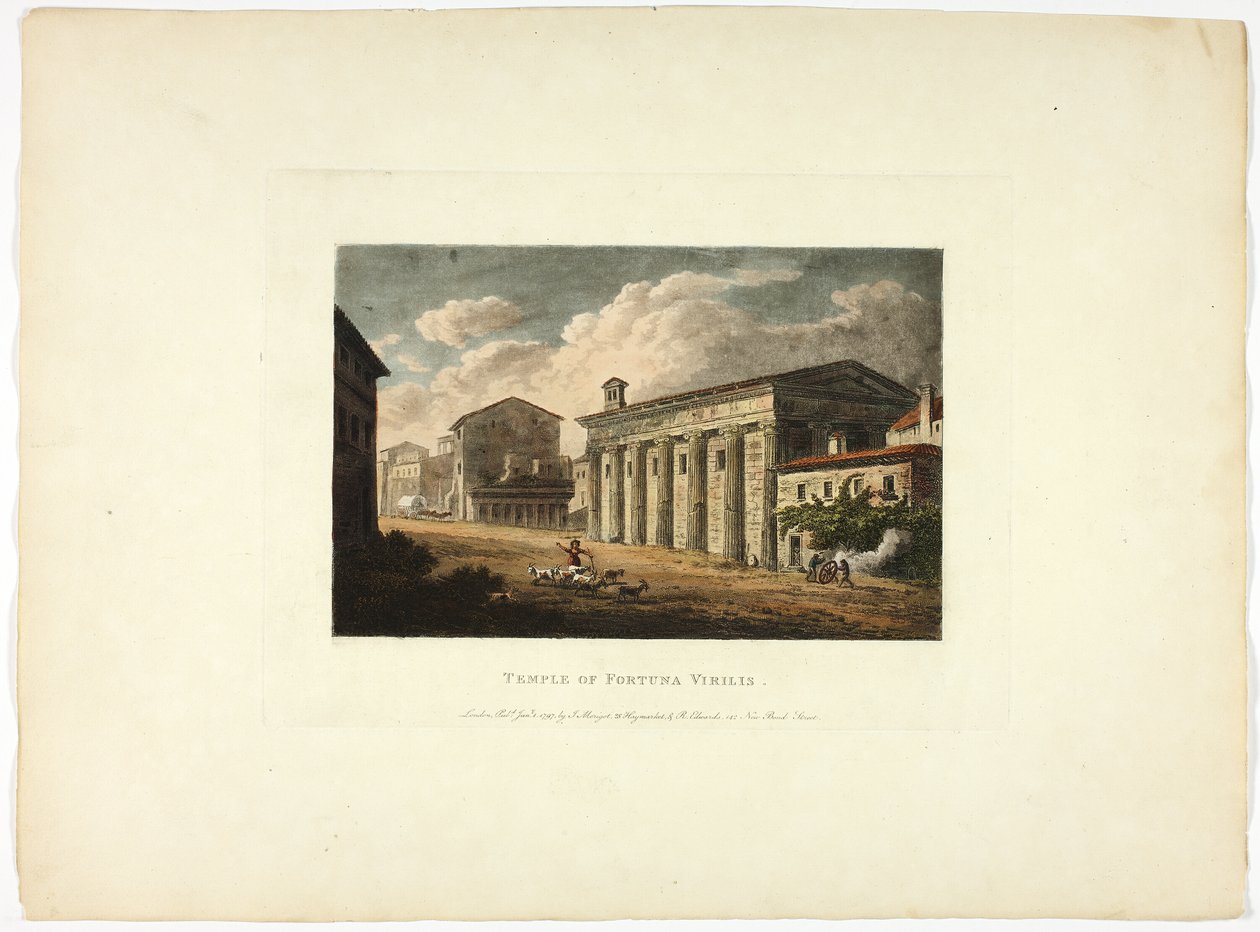 Tempio della Fortuna Virilis, lastra trentaquattro dalle Rovine di Roma da M. Dubourg