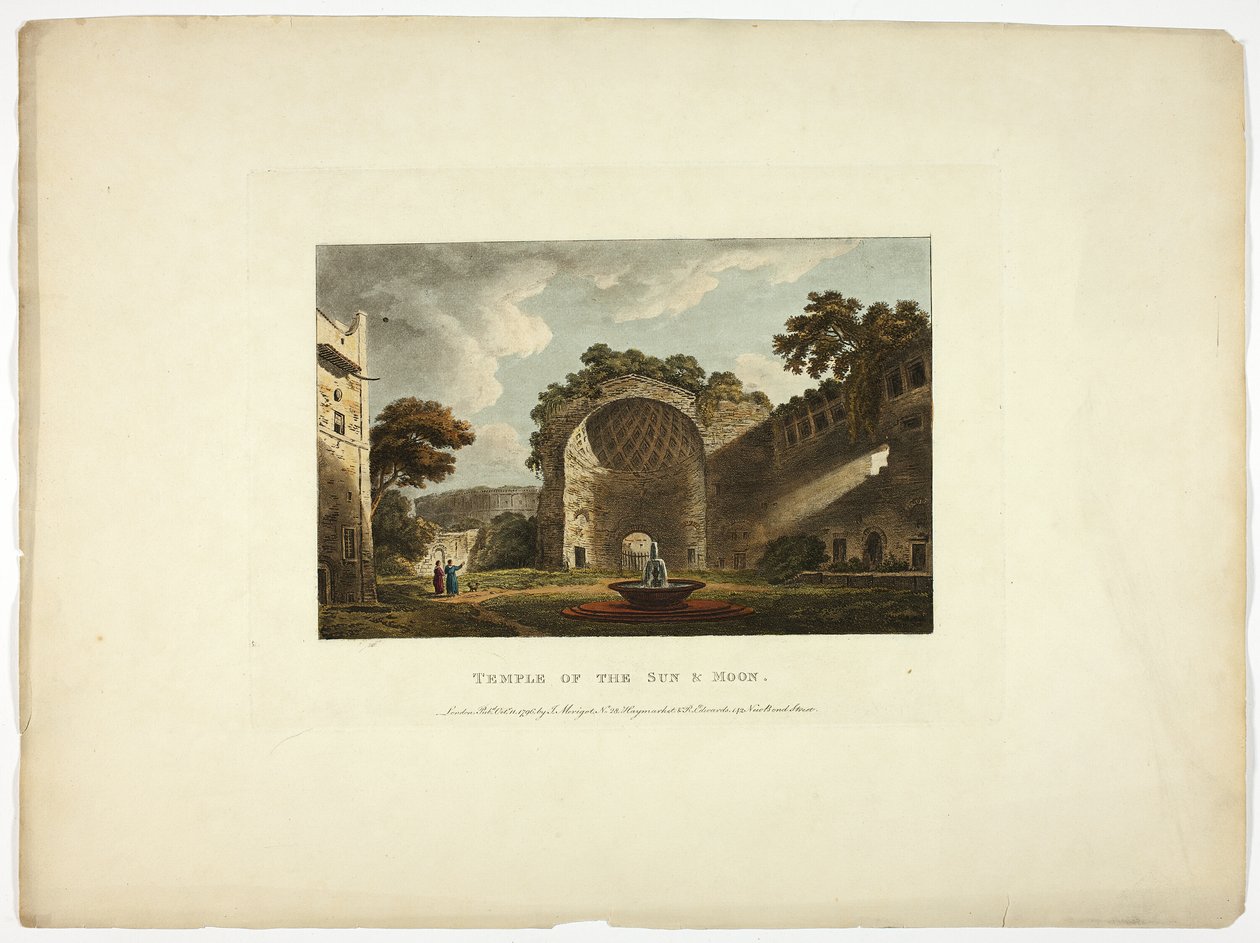 Tempio del Sole e della Luna, seconda lastra da Rovine di Roma da M. Dubourg