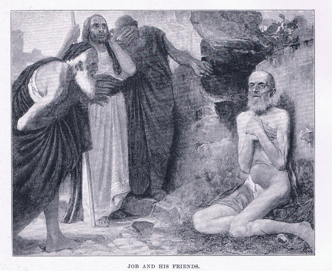 Giobbe e i suoi amici, da The Magazine of Art 1893, Cassell and Company da M. Lavergne