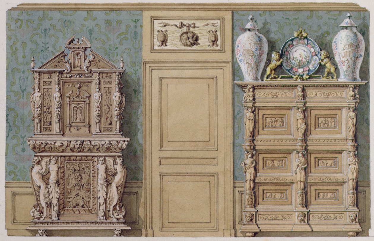 Mobili nella sala da pranzo in rue Fortunee, casa acquistata da Balzac nel 1847 da M. Santi