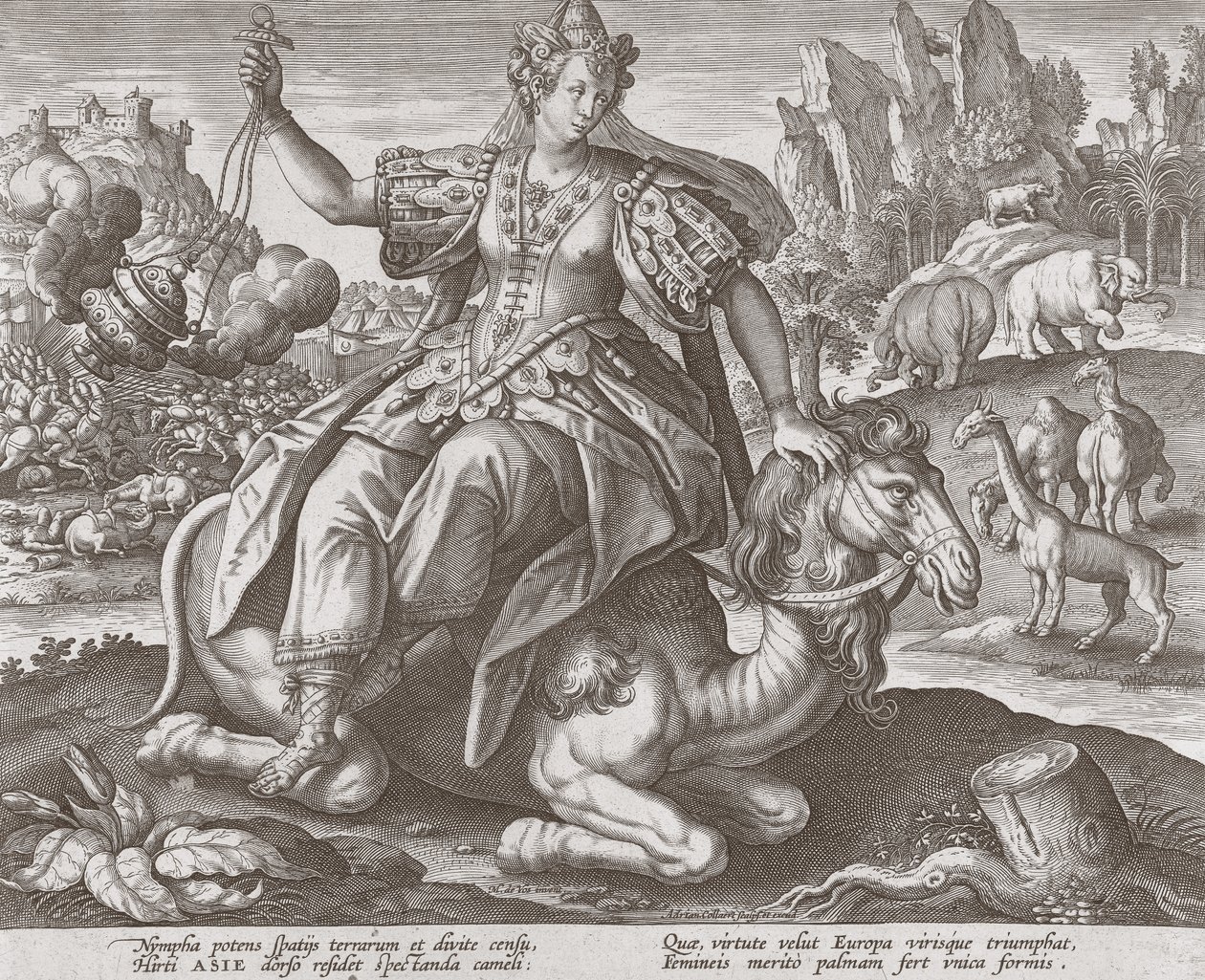 Asia da Le Quattro Continenti, pub. c1588-89 da Maarten de after Vos