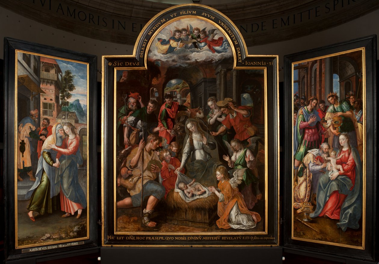 Adorazione dei Magi, Trittico, Pannello centrale, dettaglio da Maarten de Vos