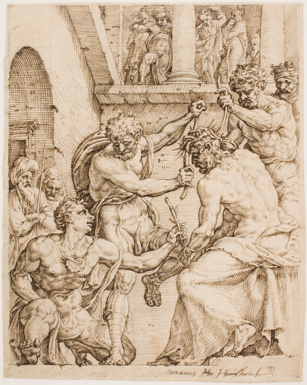 Cristo viene incoronato di spine da Maarten van Heemskerck