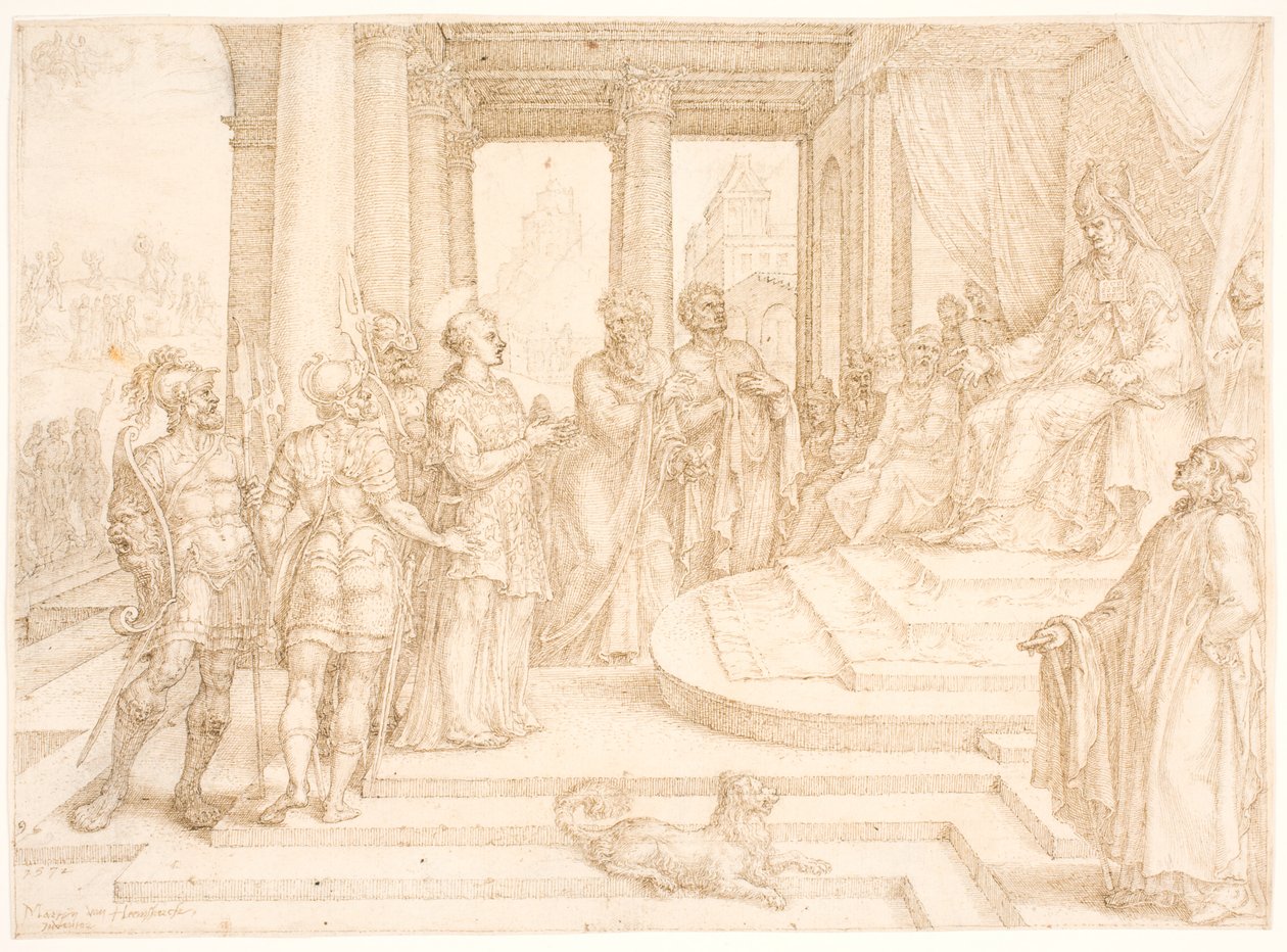 San Stefano davanti al sommo sacerdote da Maarten van Heemskerck