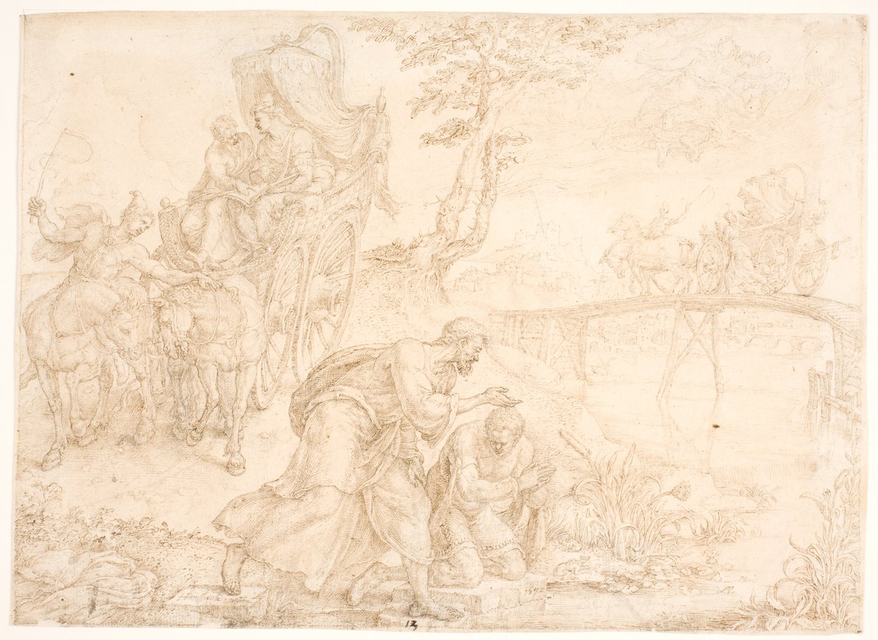 Filippo battezza il tesoriere della regina etiope Candace da Maarten van Heemskerck