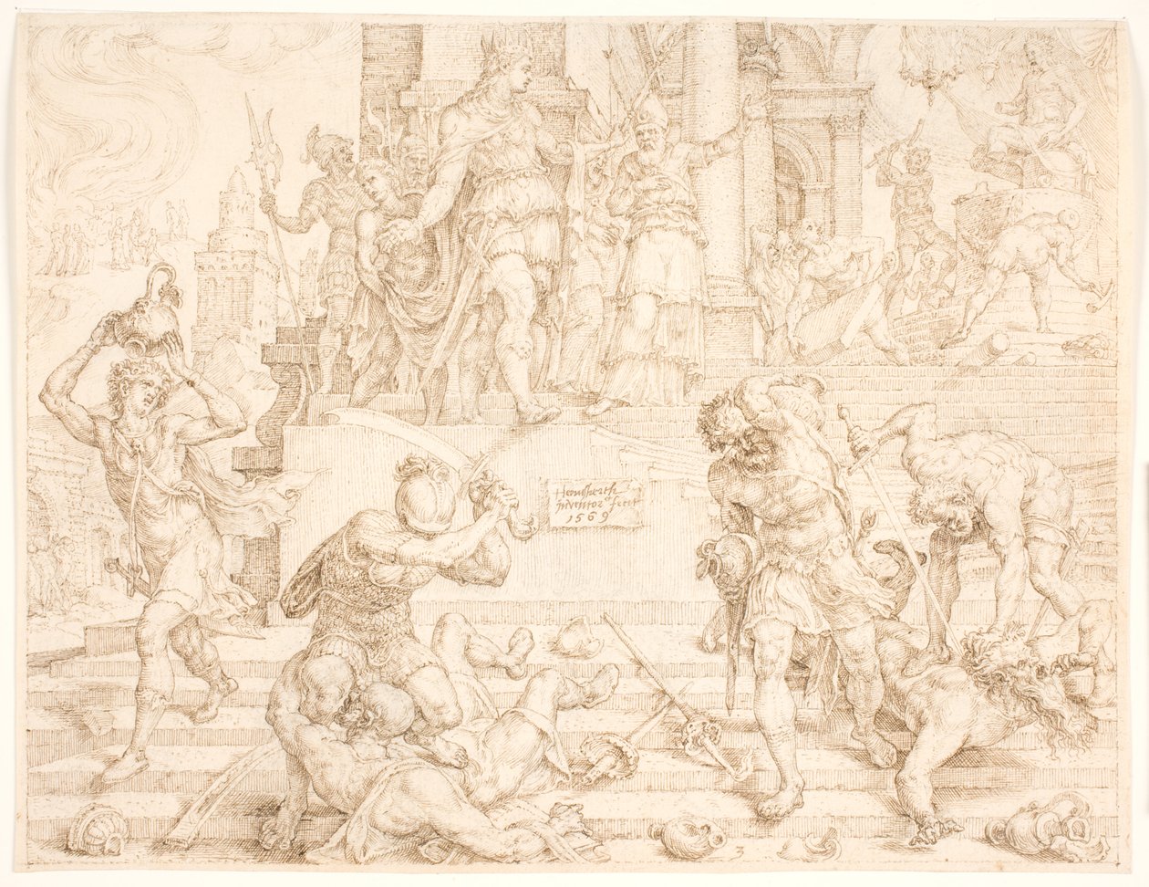 Giosia ordina che tutte le cose fatte per Baal siano distrutte e i sacerdoti uccisi da Maarten van Heemskerck