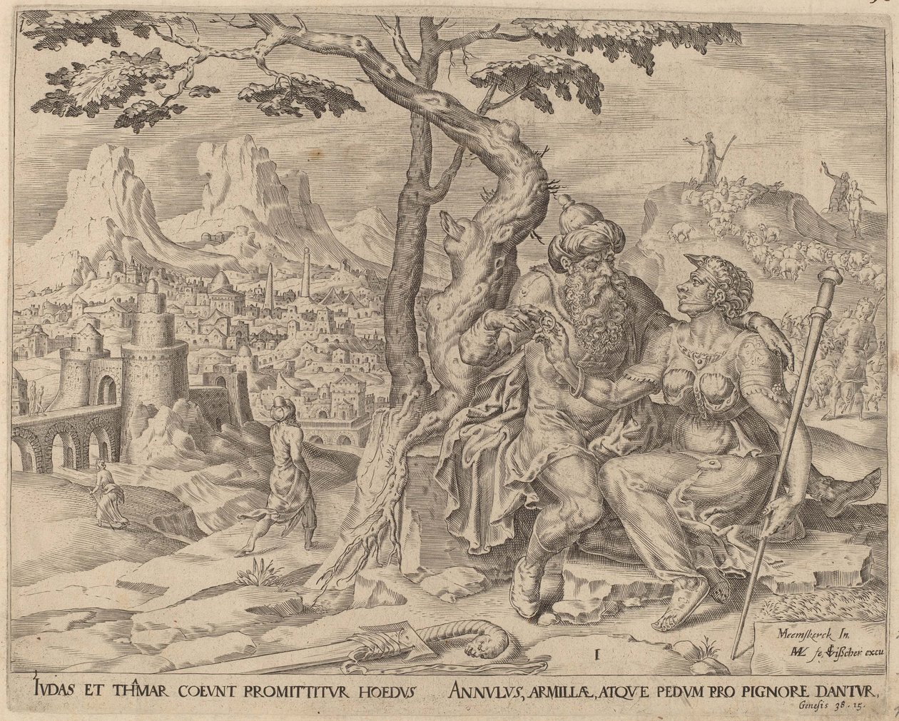 Giuda dà a Tamar il pegno, c.1566 da Maarten van Heemskerck