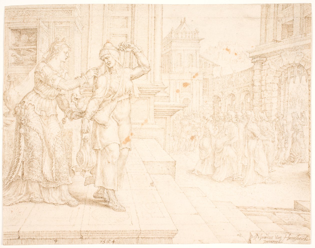 Giuditta si prepara ad andare al campo dei nemici da Maarten van Heemskerck