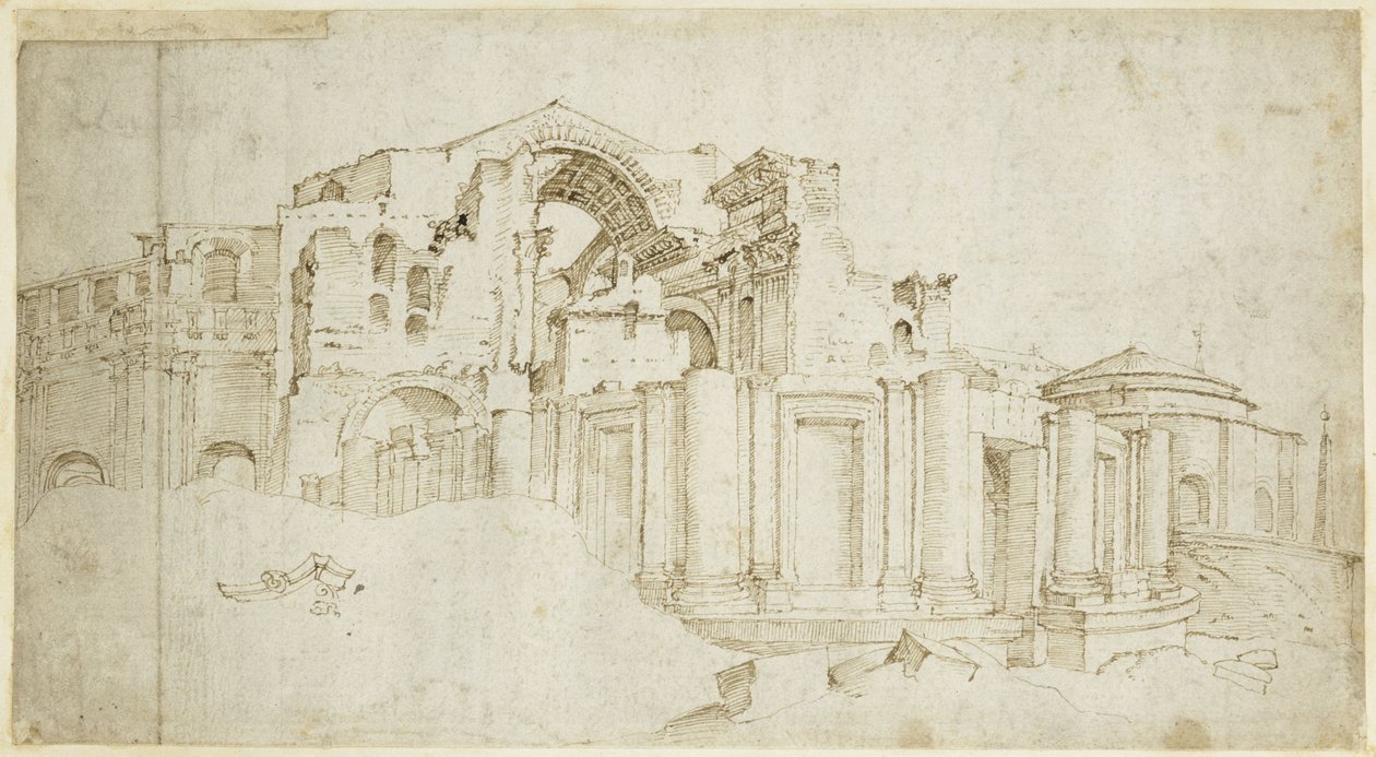 Transetto meridionale della nuova Basilica di San Pietro da Maarten van Heemskerck