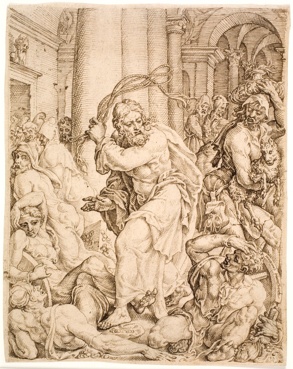 La cacciata dal tempio da Maarten van Heemskerck