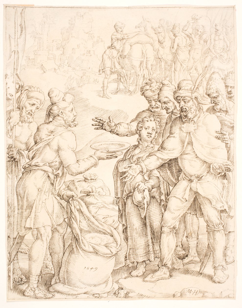 Il ritrovamento della coppa del faraone nel sacco di Beniamino da Maarten van Heemskerck
