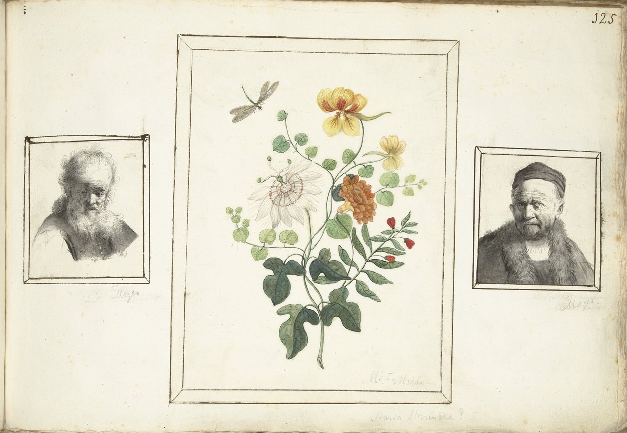 Natura morta con fiori, una testa e un busto di un uomo da Machtelt Moninckx