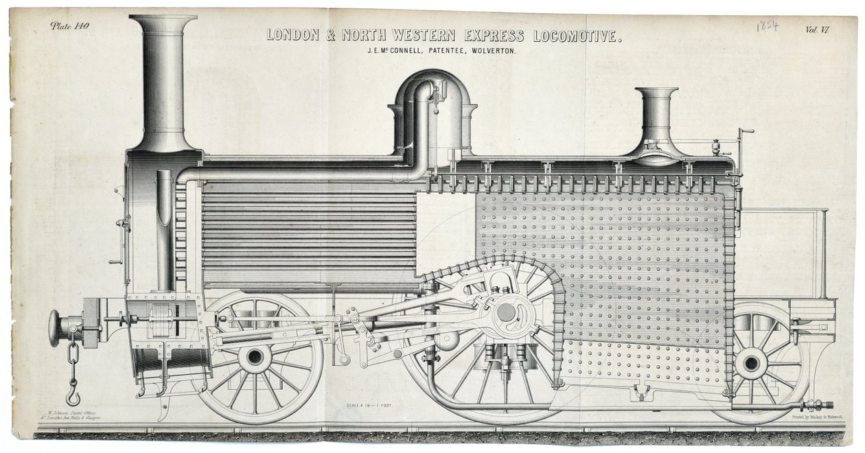 Locomotiva Express di Londra e del Nord Ovest, piastra 138 da Mackay & Kirkwood