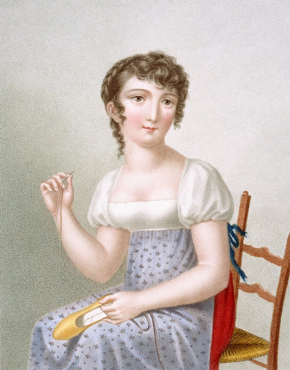 La ricamatrice, incisa da Duthe, c.1816 da Madame G. Busset Dubruste