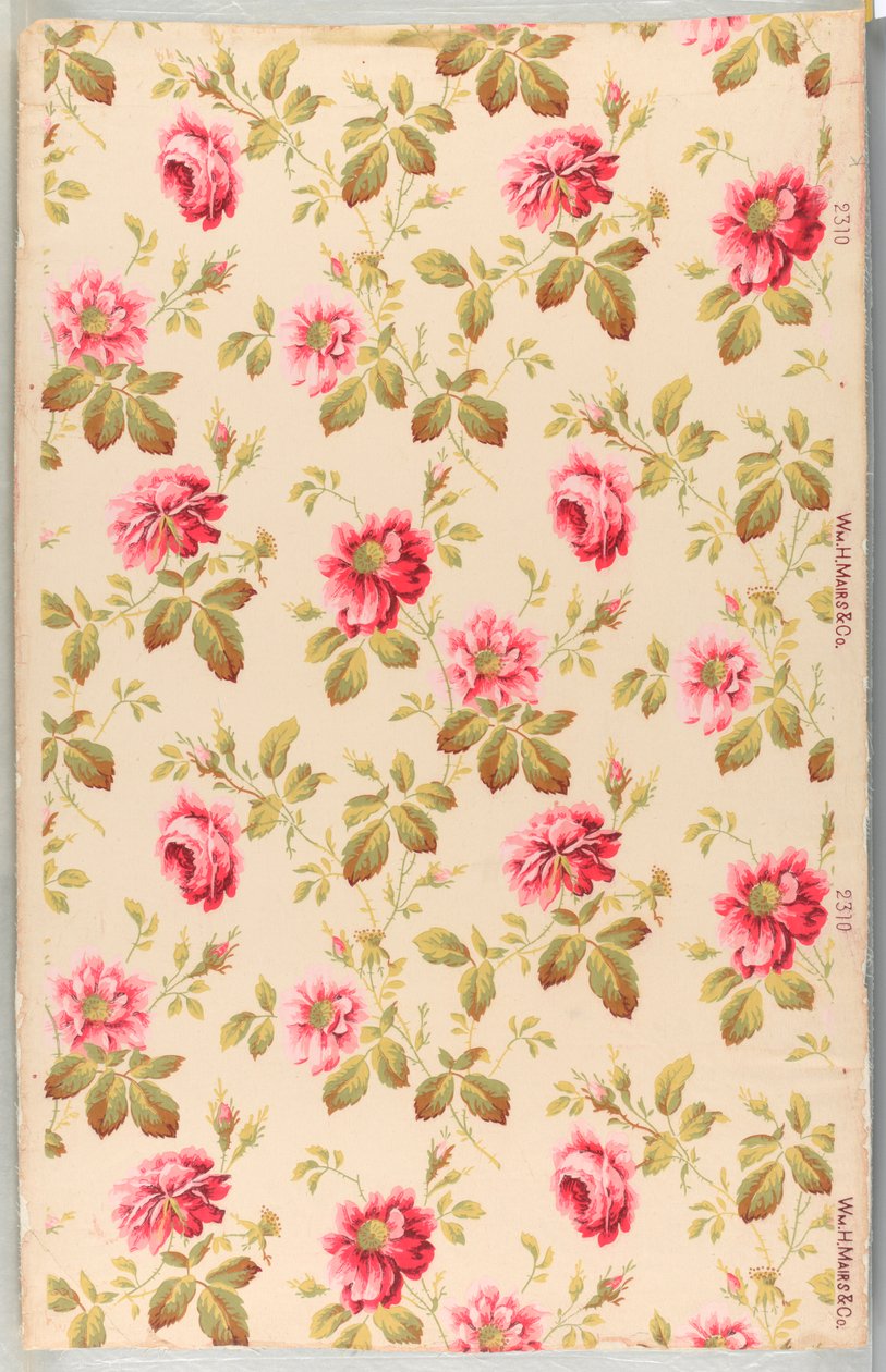 Carta da parati (USA), 1890-1900 da Made by William H. Mairs and Company