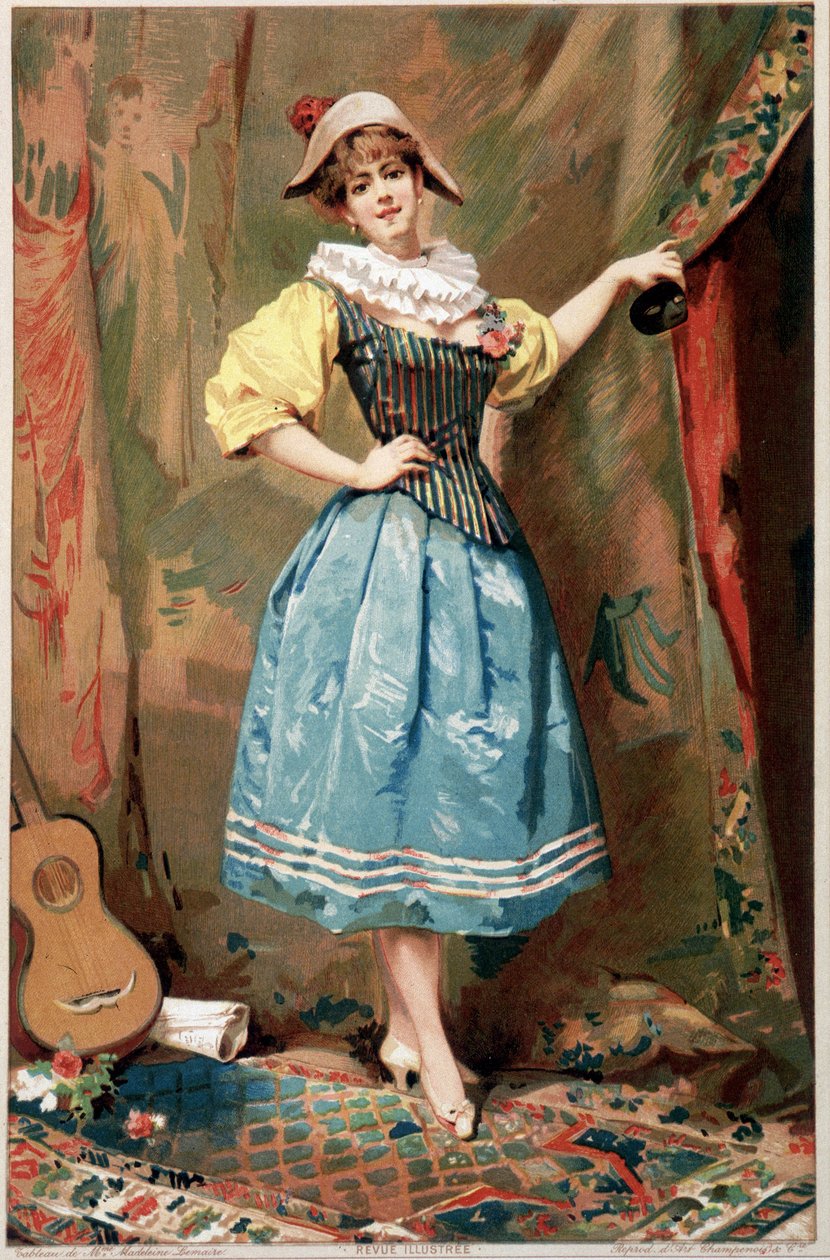 Il costume (Una donna con una chitarra), XIX secolo da Madeleine Lemaire