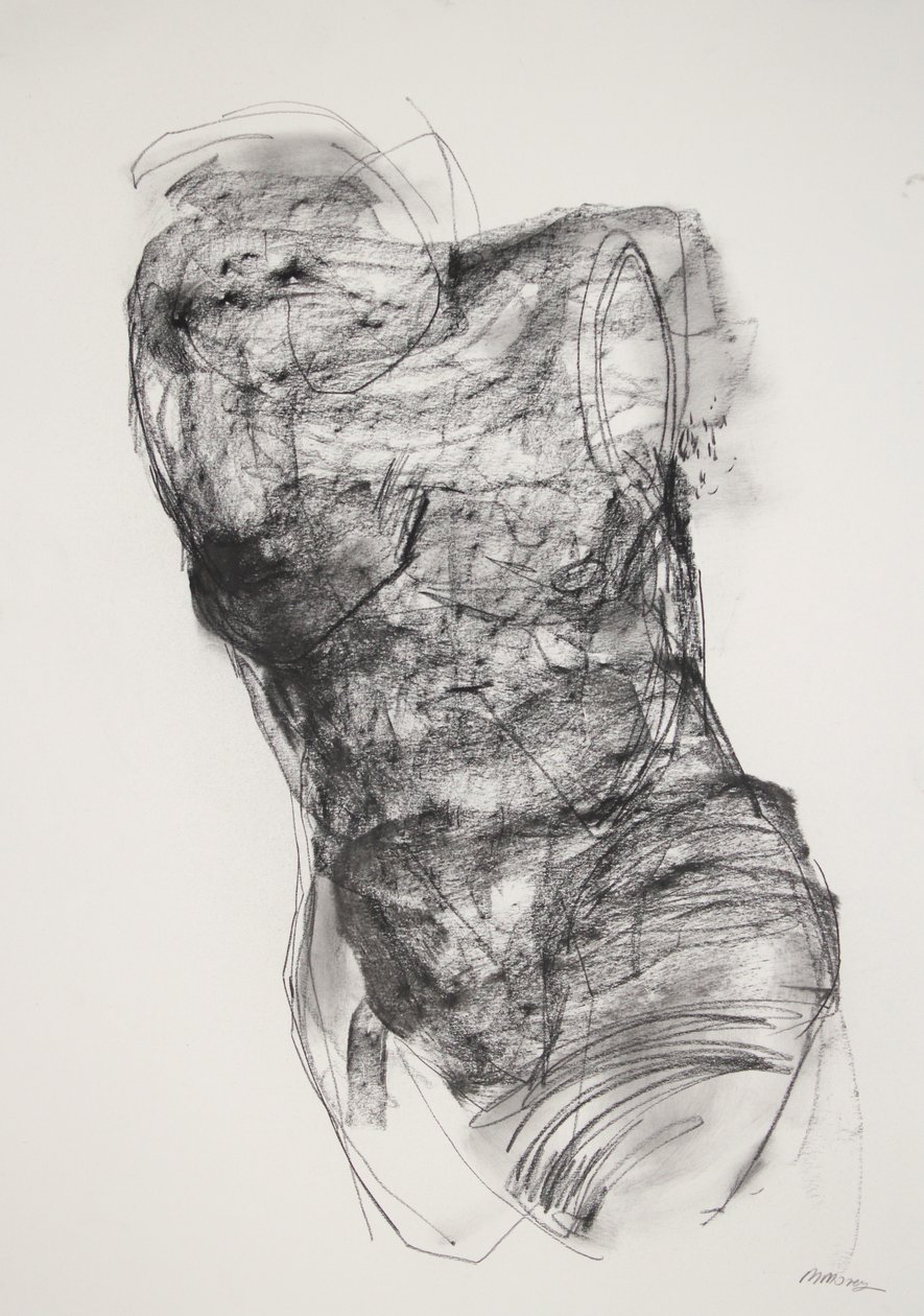 Torso 2, 2022 (carboncino su carta) da Madgalena Morey