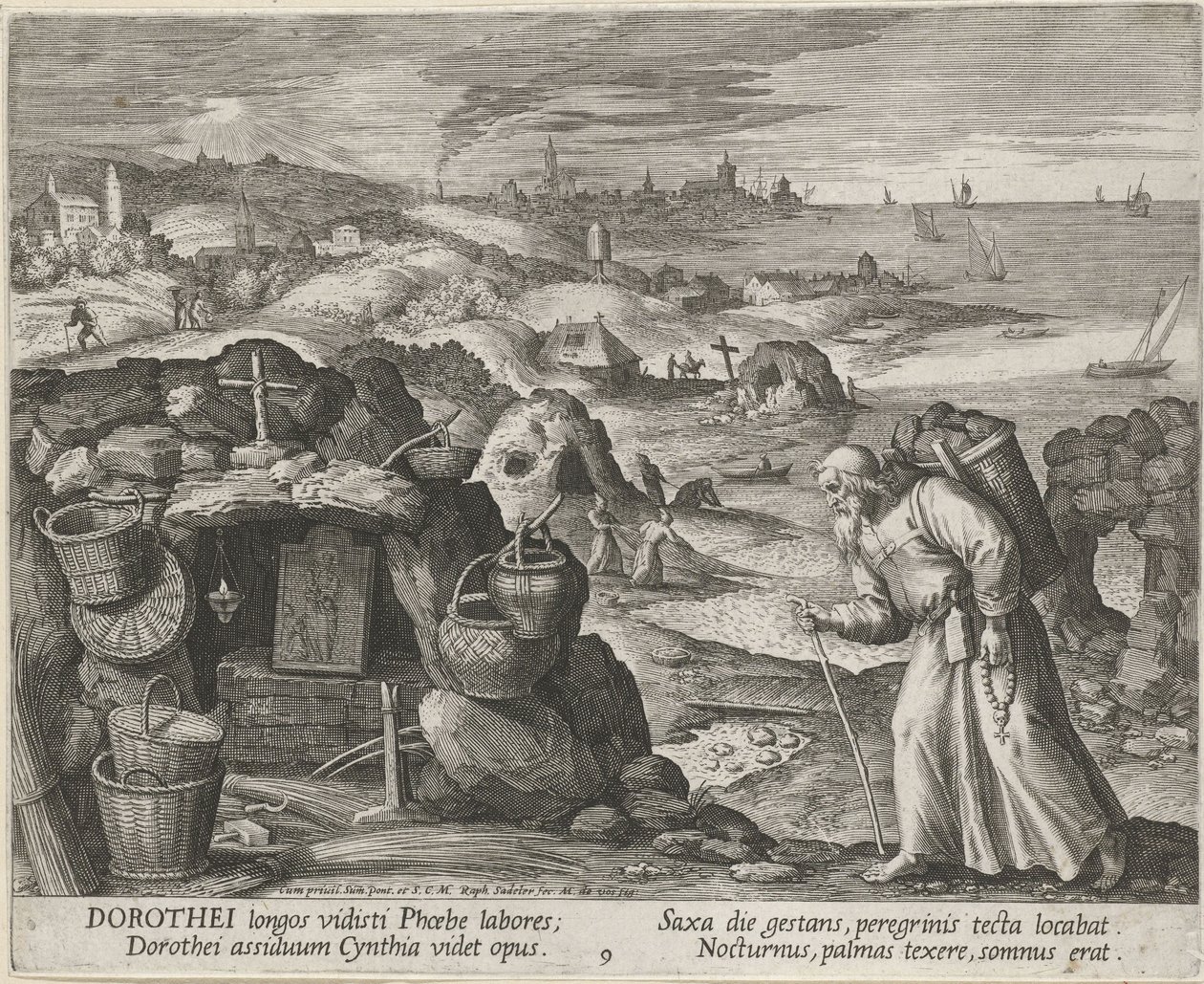 San Doroteo di Gaza come eremita, 1600 da Maerten Vos de
