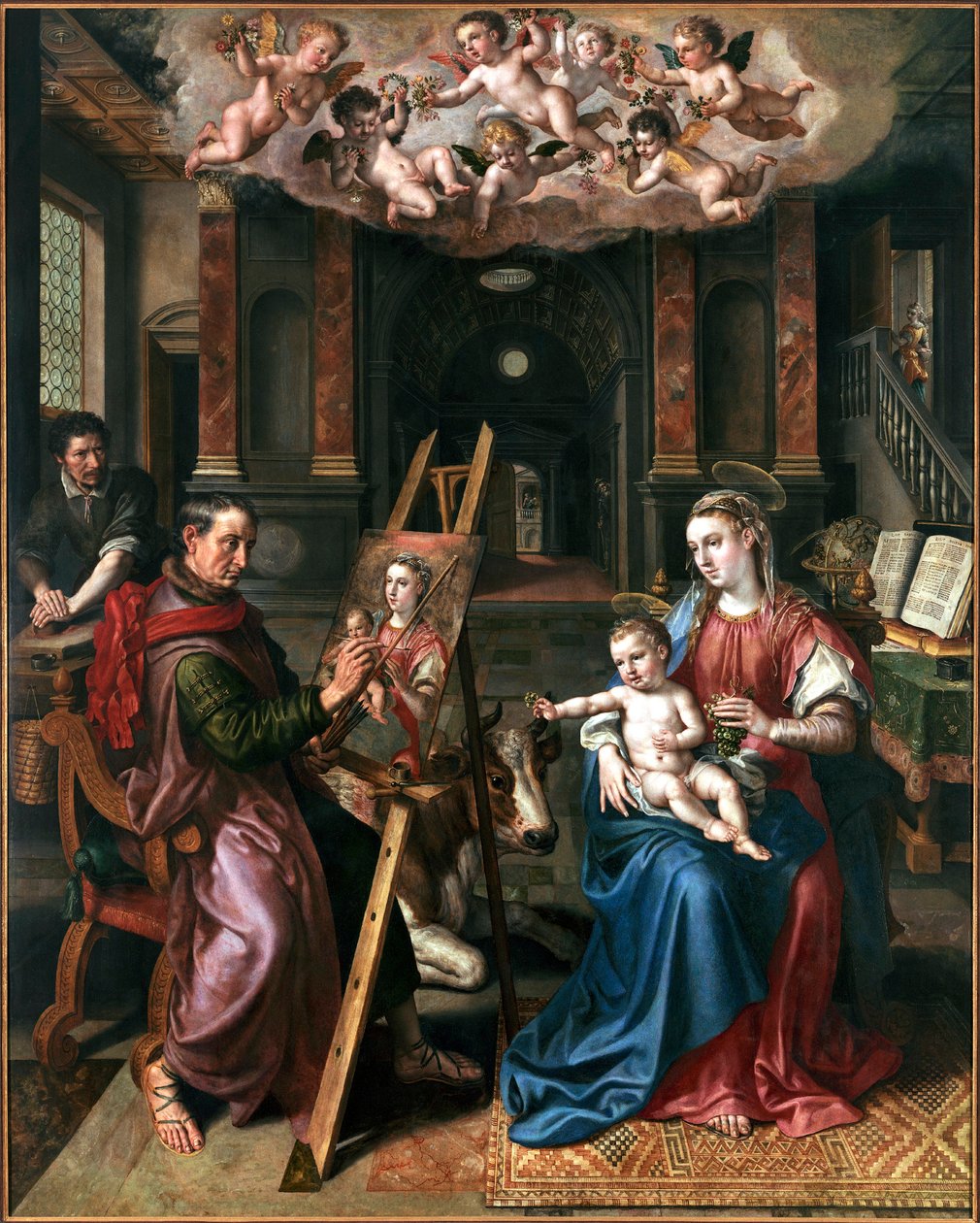San Luca che disegna la Vergine da Maerten Vos de