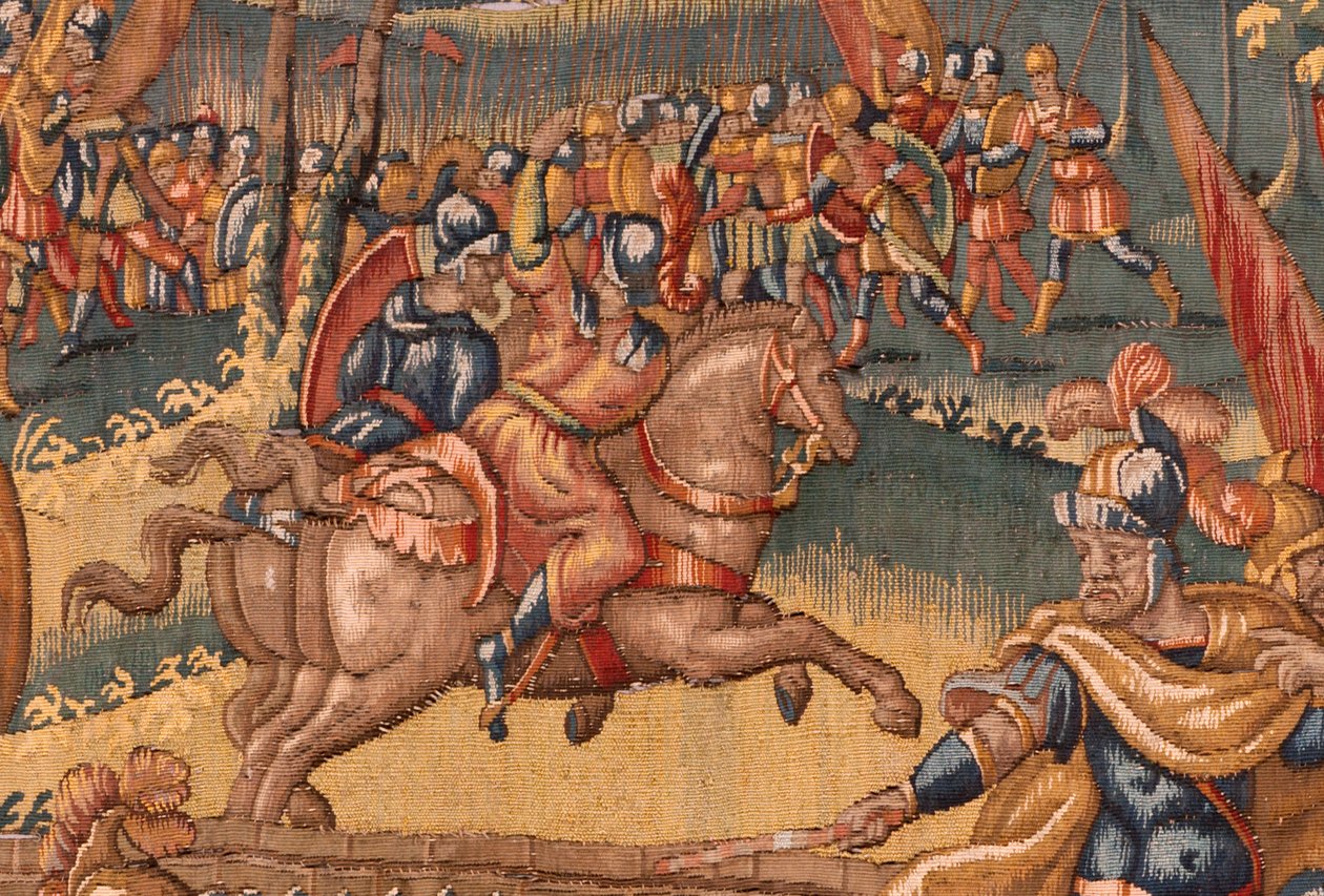 Museo Diocesano. Arazzo fiammingo. Bruxelles. Atelier François Geubels. Serie Storia di Gedeone. La scelta dei guerrieri. Seta e lana. Lascito del Vescovo Vicente Roca de la Serna. Barocco. 1534-1571 da Maerten van Heemskerck
