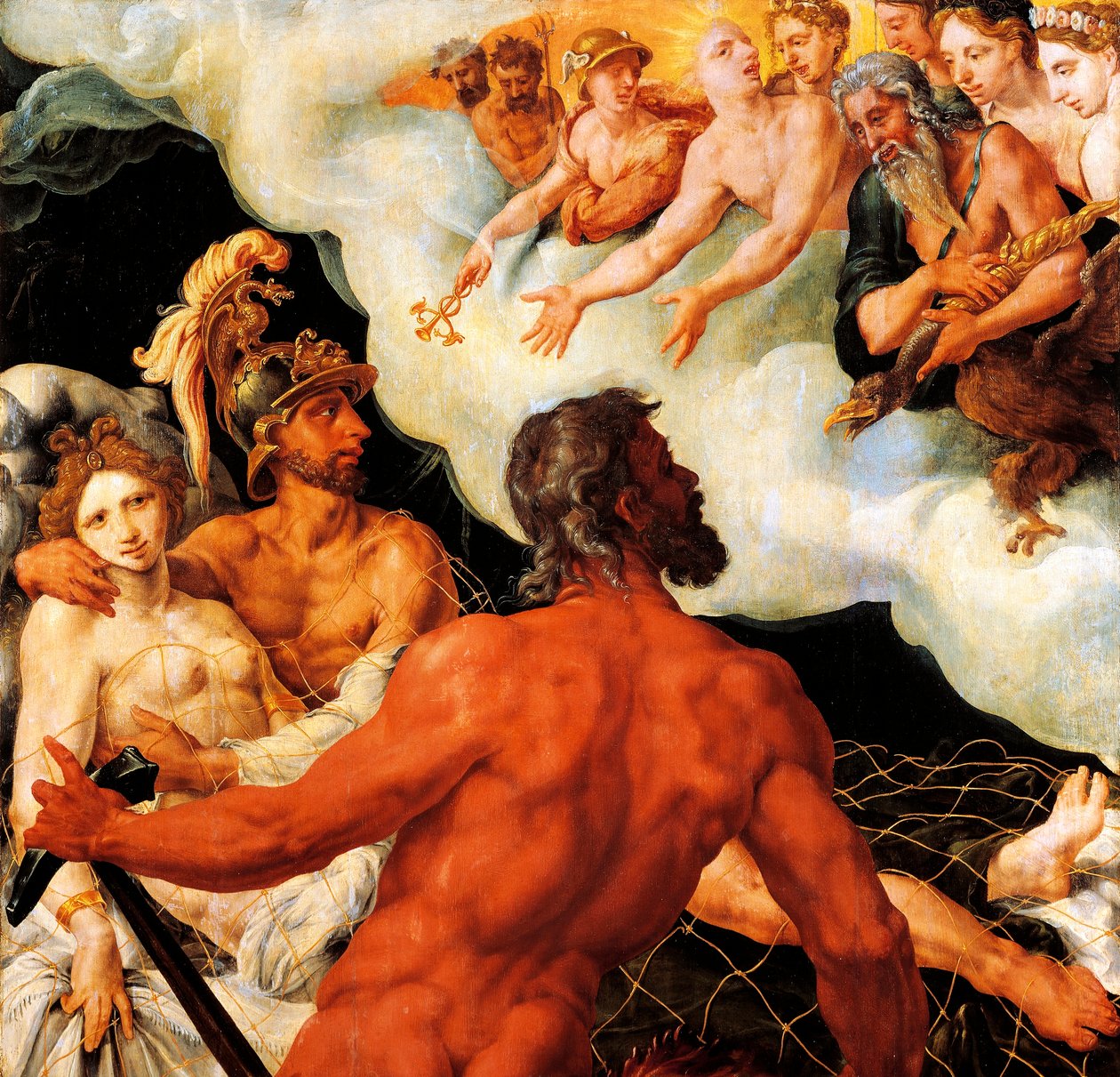Marte e Venere intrappolati nella rete di Vulcano da Maerten van Heemskerck