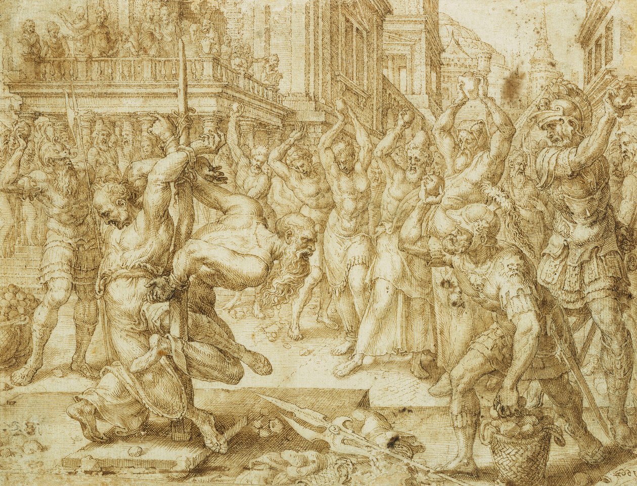 La lapidazione degli anziani, dalla storia di Susanna da Maerten van Heemskerck