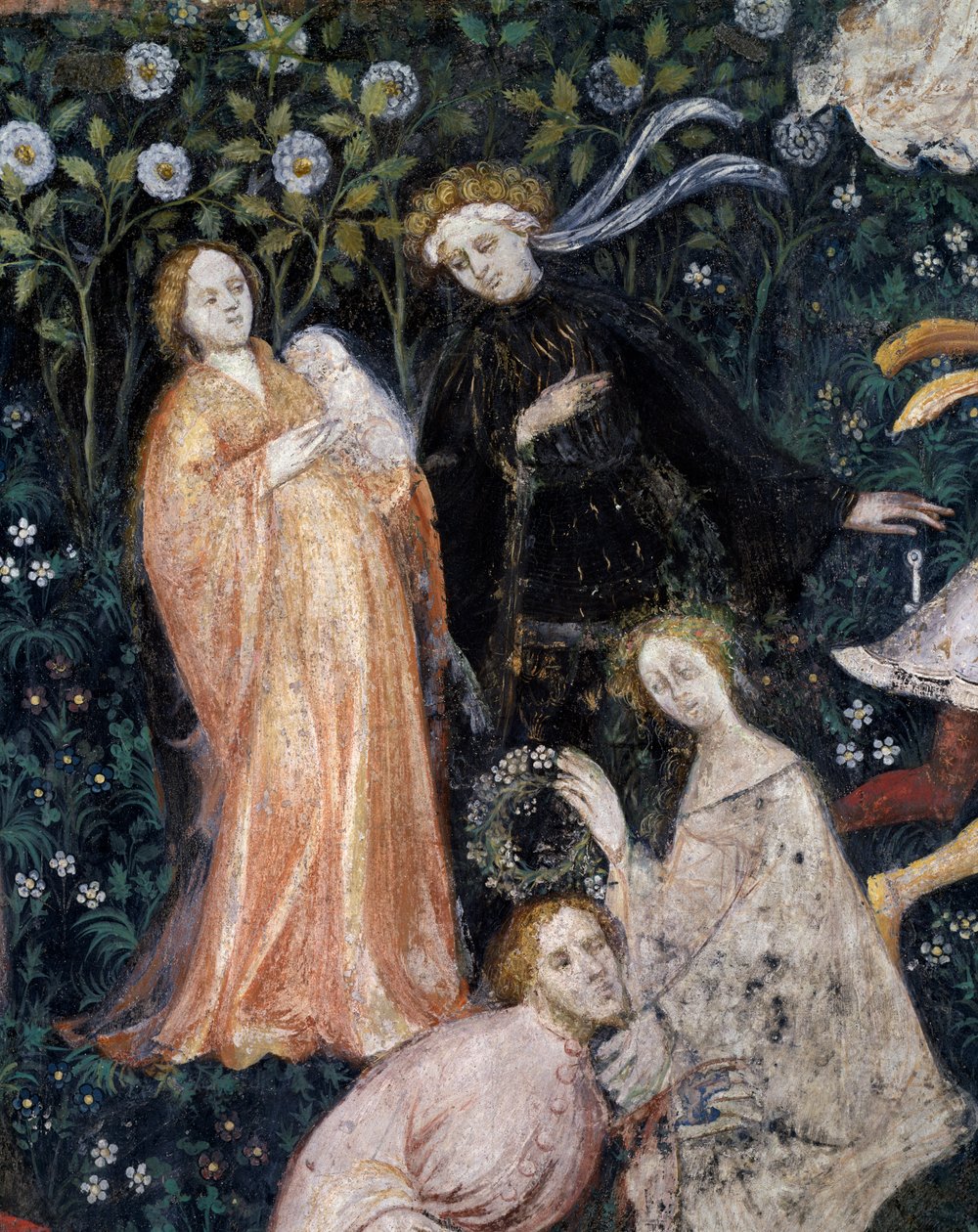 Aristocratici in campagna, dettaglio dal Mese di Maggio, Ciclo dei Mesi da Maestro (attr. to) Venceslao