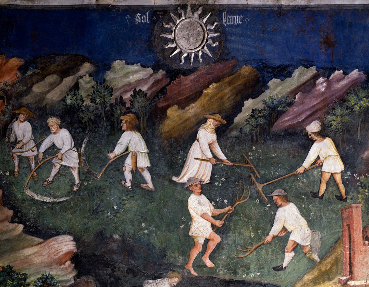 Fienagione, dettaglio dal Mese di Luglio, Ciclo dei Mesi da Maestro (attr. to) Venceslao