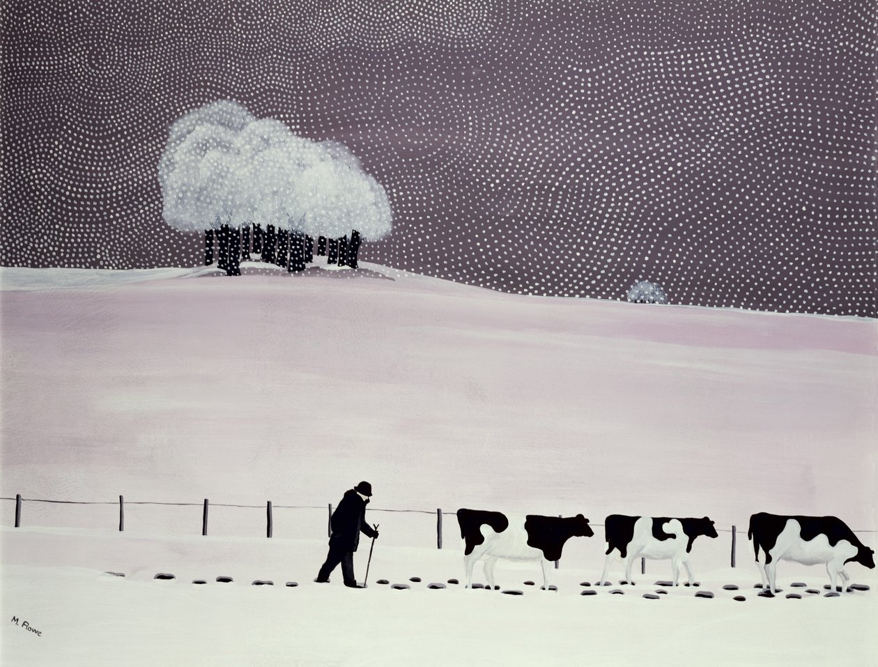 Mucche in una tempesta di neve da Maggie Rowe