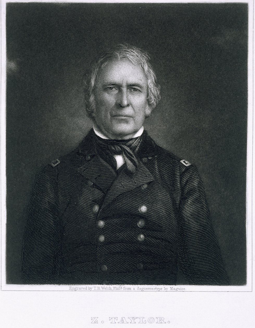 Zachary Taylor, inciso da un dagherrotipo di Thomas B. Welch da Maguire