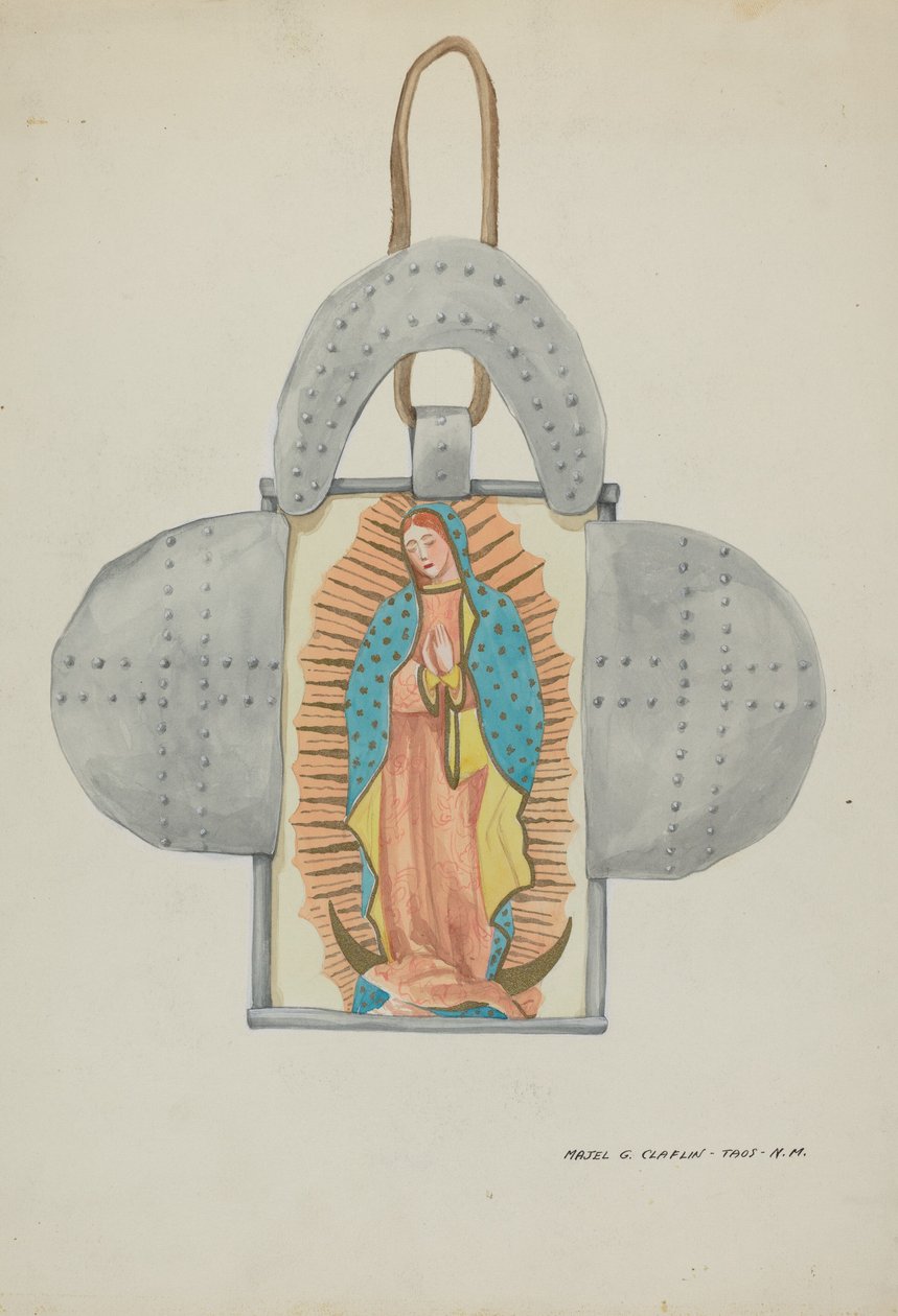 Guadalupe disegnata a mano in forma di latta, c. 1937 da Majel G. Claflin