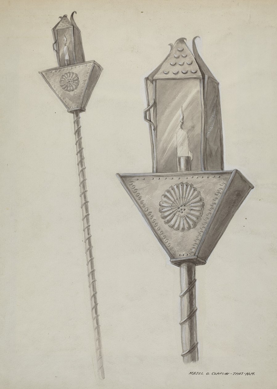 Lanterna processionale Penitente, c. 1937 da Majel G. Claflin