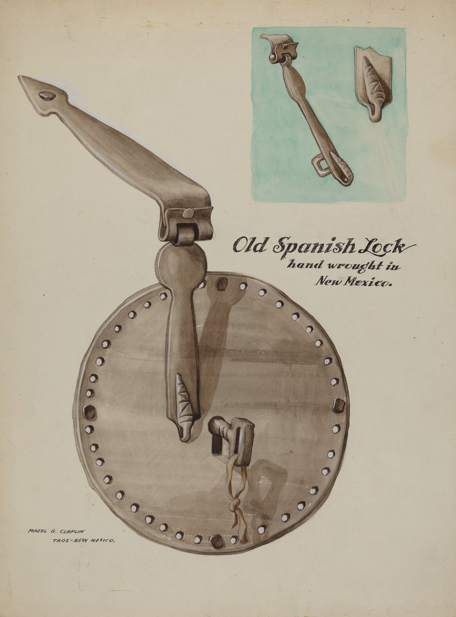 Serratura spagnola, c. 1937 da Majel G. Claflin