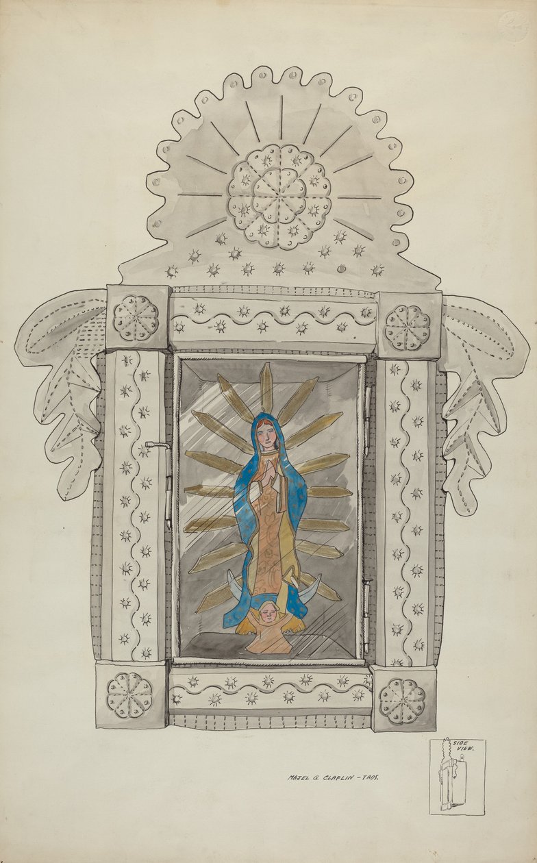 Nicho di Latta Contenente Guadalupe Bulto da Majel G. Claflin