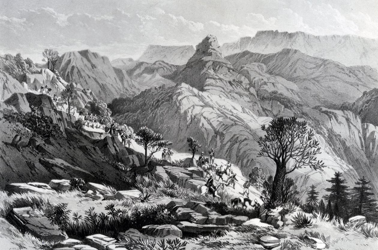 In marcia vicino a Dongolo, inciso da James Ferguson, 1868 da Major A.G.F. Hogg